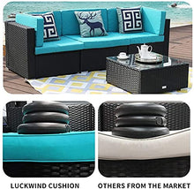 7 Patio Conversazione Sedia Tavolo Da Poltrona - Pezzi Attrezzatura Interamente Meteo Brown Checkered Wicker Cattan Seating Cuscino Prizio Ottomano Moderno Tavolino Caffè All'aperto 300Lbs (Verde)