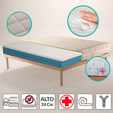 DanJoyStar Materasso Ortopedico Detraibile Alto 24 cm con 7 cm di memory Anatomico, Prodotto Full Made in Italy, Tessuto Sfoderabile Anallergico matrimoniale 170x190