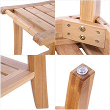 LINGZHIGAN Legno Doccia Sgabello di bambù Bagno Doccia Sede di banco feci con 2-Tier Bagagli Scaffale con 2 Maniglie for Interni ed Esterni Antiscivolo Impermeabile