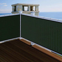 FANGJIE Tenda a Vela Rettangolare 80x950cm Anti-UV Copri Ringhiera Balcone Antivento per Campo Sportivo, Giardino, Balcone, Verde