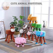 lovehouse Legno Sgabello A Piedi Animale per I Bambini,Imbottita Giro-su Pouf Sedile Imbottito CSU Coperchio Rimovibile,Reparto Nesuatale Soggiorno Pouf Riposo del Piede Sgabello Canguro 22x28cm
