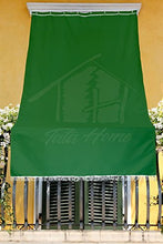 Tenda da Sole con Kit Ganci e Anelli in Tessuto Resistente da Esterno o Balcone Misura cm 290x300 Dis.5 Tinta Unita Colore Verde
