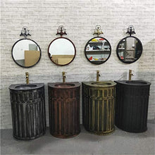 F-HOME Lavabo, Lavandino Lavabo in Stile Industriale retrò Toilette in Ferro Battuto for Toilette Dell'hotel (Colore : Nero)