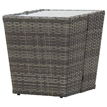 vidaXL Tavolino Tavolo Tavolinetto Tavolo di Servizio Tavolino Laterale Mobile Arredo Arredamento Nero 41,5x41,5x43 cm in Polyrattan e Vetro Temperato