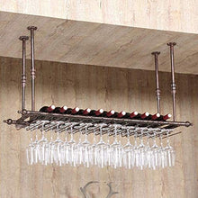 DJSMjbj Retro parete vino rack metallo ferro mensola in bar LOFT soffitto appeso a parete bicchieri di vino champagne bicchieri di staminali rack vino stoccaggio (colore : B, dimensioni: 80 x 30 cm)