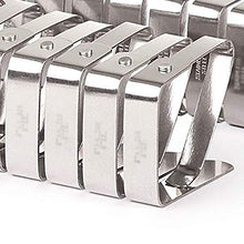 OVBBESS - Set di 20 mollette regolabili in acciaio, per feste, ristoranti, picnic, esterni, 5 x 4 cm, colore: argento