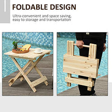 Outsunny Tavolo da Picnic in Legno, Tavolino da Giardino o da Esterno Pieghevole e Portatile, 50x50x51cm