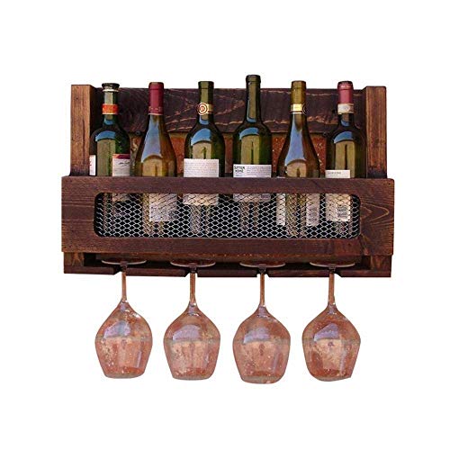 LHQ-HQ Montaggio a Parete American Style Wine Rack Rack Solid Wine Rack Legno, Vetro Wine Rack Hanging e Supporto della cremagliera for la Cucina/Bar