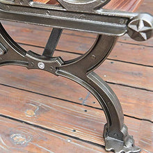 Panca da Giardino Sedile Sedia da Giardino Panchina da Esterno Tempo Libero Legno massello Sedia con Schienale in Ferro battuto Cortile Panca in Legno anticorrosivo in Alluminio pressofuso 5