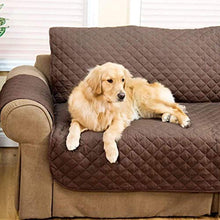 CASA VE Copridivano 2 Posti Copertura su Due Lati Imbottito Reversibile Copertura Divano per Cani/Gatti 179 x 124 Marrone