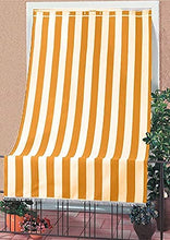 eurostile Tenda da Sole a Righe per Balcone Veranda o Terrazzo con Anelli e Ganci Tessuto Resistente da Esterno Misura cm 150x250 Colore Arancio Bianco
