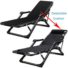 SHUAIIJUAN Sedia per il tempo libero domestico Pieghevole Poltrona reclinabile con cuscini da giardino Sdraio Sedia da giardino campeggio Patio Lounge Poltrone Poltrona Garden Beach Pool Relaxer - Ner