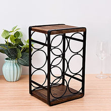 Tinyuet Portabottiglie da Appoggio in Legno Rustico, Portabottiglie di Vino Kit per Ripiani da Cucina Presentazione e Wine Bar-6 Bottiglie-32 * 24 * 18cm