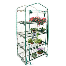 PANYUE Mini Roll-Up Zipper Door Greenhouse Cover, Outdoor Portable Clear Plastic Plant Greenhouses Cover (Not Include Shelf)