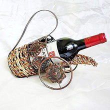 FAGavin Cremagliera del Vino Rattan Cremagliera del Vino Decorazione da Tavolo Vino Rack Controsoffitto in Rattan Accessori for Il Vino Decorazione della Casa in Bronzo