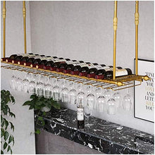 MFLASMF Creative Hanging Display Rack,Bar Wine Glass Rack, Wine Rack, Hanging Bar Wine Glass Rack, Upside Down Iron Shelf (Color : Gold, Size : 120 * 30cm)
