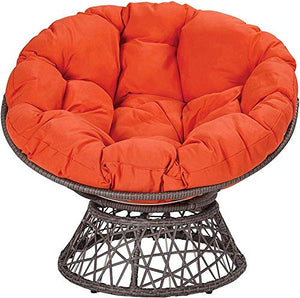 Yxxc 43"x 43" x 6", Imbottiture per Sedia a Dondolo da Appendere a Culla Tonda in Cotone Tinta Unita per Patio Esterno Interno, Cuscino per Sedia papasan Amaca Arancione Diametro 110 cm