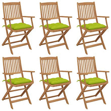 vidaXL Sedie da Giardino Pieghevoli 6 pz con Cuscini Massello Acacia