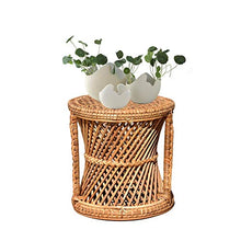 Phrat Sgabello per fiori in rattan intrecciato, per interni in rattan, supporto per piante e balconi, decorazione