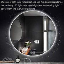 Specchio Tondo A Retroilluminazione LED, Specchio Antinebbia Intelligente Specchio da Bagno, Interruttore Doppio Tocco + Temperatura Temporale + Antiappannamento + Luce A Due Colori