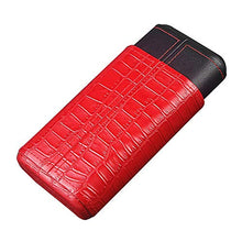 FxsD Cigar Box, Cuoio Sintetico Cucito Portatile Cigar Humidor, Cigar Box Foderato di Legno di Cedro, può ospitare 3 sigari, 3 Colori ## (Color : Red)
