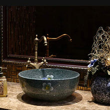 WEHOLY Lavabo in Resina Lavabo Rotondo da Incasso Ovale in Pietra Naturale Lavabo Rotondo retrò Creativo Jingdezhen Ceramica Hotel Lavabo antispruzzo