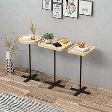 JCNFA TAVOLI Tavolo A Divano In Legno Massello, Tavolino Da Stoccaggio Rotondo, Caffè Moderno Tavolino Da Caffè Per Soggiorno E Camera Da Letto, Quadrato / Rotond(Size:11.02*11.02*21.65in,Color:legna)