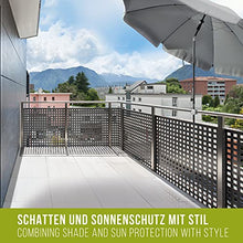 4smile SunnySquare - Supporto per ombrellone da balcone, in alluminio, quadrato e compatto, per ombrellone da balcone, rettangolare fino a 210 x 140 cm, rotondo fino a 270 cm