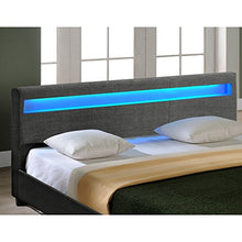 Corium Letto-LED in Tessuto Grigio Scuro di Alta qualitá 180x200cm incl. Telecomando