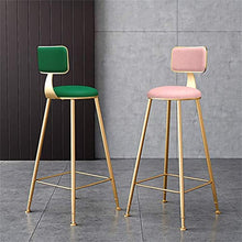 GYPPG Sgabelli Bar Moderni Altezza 65 cm / 75 cm con Seduta in Ecopelle, sedie Pranzo Alte con Schienale per Cucina, Pub, caffetteria, Rosa Romantico