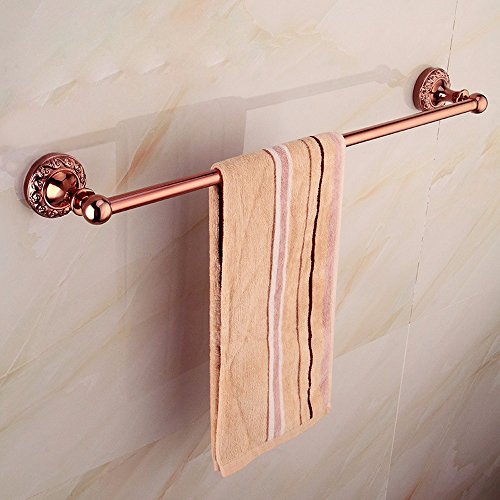 MBYW Portasciugamani Moderno Minimalista Portasciugamani Elegante per Il Bagno di Moda Accessori per Il Bagno, Porta Asciugamani con Barra Dorata, portasciugamani con Base Rotonda in Oro Rosa