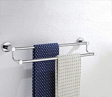 Dongy - Barra porta asciugamani in acciaio INOX, con doppia asta per bagno, cucina, bagno, bagno, WC sospeso (dimensioni: 60 cm)