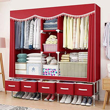 JFFFFWI Armadio Guardaroba di assemblaggio Panno Panno Oxford 195 * 45 * 170cm Armadio Semplice (Colore: C)