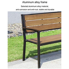 household products Panca da Esterno per Sedia da Parco, Panca da Giardino in Ghisa con Schienale, Panca da Giardino con Sedile in Legno di Plastica Impermeabile, può Ospitare 2-3 Persone