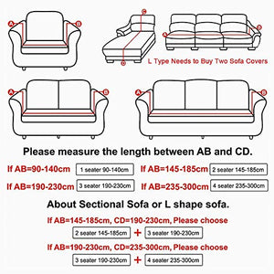 Zhongdalian Copridivano Elasticizzato Separato Chaise Longue - Fodera per Divano Separato a Forma di L (1 Pezzo, 2 posti: 145-185 cm)