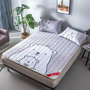 HM&DX Materasso da Terra Tatami Dormitorioire, Trapuntato Fumetto Pieghevole Stile Giapponese Futon Materasso Letto Tappetino per Dormitorio Camera da Letto-Orso 150x200cm(59x79inch)