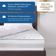 BMM Comfort XXL Materasso 100x200 cm in Grado di durezza 4 (H4) Fino a 150kg, Altezza 23cm, SilverCare Border Rispetto, Migliore Ventilazione, Extra Duro