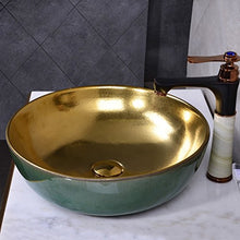sopra Il Bacino del contatore Retro lavabo Rotondo della Fase Bacino Americano Lavabo di Arte Ceramica Europea (43x13cm) Lavabi