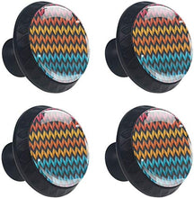 Chevron nero rosso rosa arancione a zig zag Pomelli per Porta Set di 4 Pomelli per Mobili Manopole per Cassetti Cucina Armadio Vetro