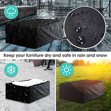 HOCOSY Coperture per Mobili da Giardino, 200 x 160 x 70 cm, Protezioni UV impermeabili, Coperture per Giardino Rettangolari, Copertura per Tavolo da Esterno Tessuto, Tissu Oxford-Noir