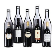 Creativo Espositore per bottiglie di vino - Portabottiglie da parete - Portaoggetti per mensole a muro - Portabottiglie da appendere a forma di bottiglia di vino -Nero_W25.5XD3.9XH20in