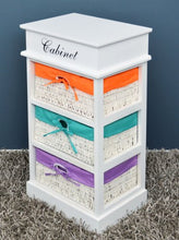 ts-ideen - Cassettiera comò con 3 cesti dalla fodera colorata, colore: Bianco, Arancio, Verde, Lilla