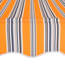 Tenda da sole a scomparsa manuale in altezza, tenda da balcone, 250 cm, a righe gialle e blu, tenda a scomparsa manuale, resistente al sole, alla pioggia e al vento