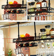 JXXDQ Cucina Organizzazione di Stoccaggio in Metallo Calici Rack |Soffitto Pendenti Montata Wine Bottle Holder |Rack Wine Glass Ferro Upside Down Calice (Size : 80×25cm)