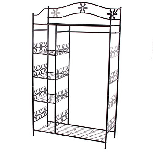 Appendiabiti Guardaroba scaffale portaoggetti Moderno 43x100x172cm Senza Tenda