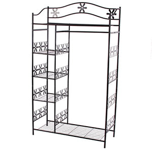 Appendiabiti Guardaroba scaffale portaoggetti Moderno 43x100x172cm Senza Tenda