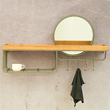 Pyrojewel. Trucco specchi rotondi della stanza da bagno Specchio specchio appeso con scaffalature e ganci |Circle Parete Vanity trucco e specchio da rasatura |Specchio decorativo Holder |Specchio pian