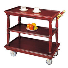 Carrello del vino Quattro scaffali di vino flessibili multi-direzionali della ruota di legno con la mobilia dell'automobile di servizio dello scaffale di tè del ristorante della barra della ruota Otti