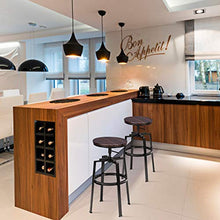 COSTWAY Set di 2 Sgabelli Rotondi Set di Sedie da Bar Vintage Antico, Regolabile in Altezza 35 x 35 x (67-75) cm