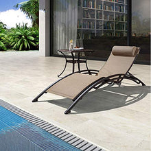 GJX Sedie a Sdraio Reclining Sdraio da Spiaggia Sedia con Cuscini Imbottiti e poggiapiedi for Il Giardino Esterno di Campeggio all'aperto Spiaggia Design
